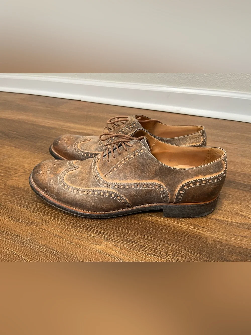 O’Keeffe Brown On Brown Wingtip Lace Up Dress Shoe Size 9